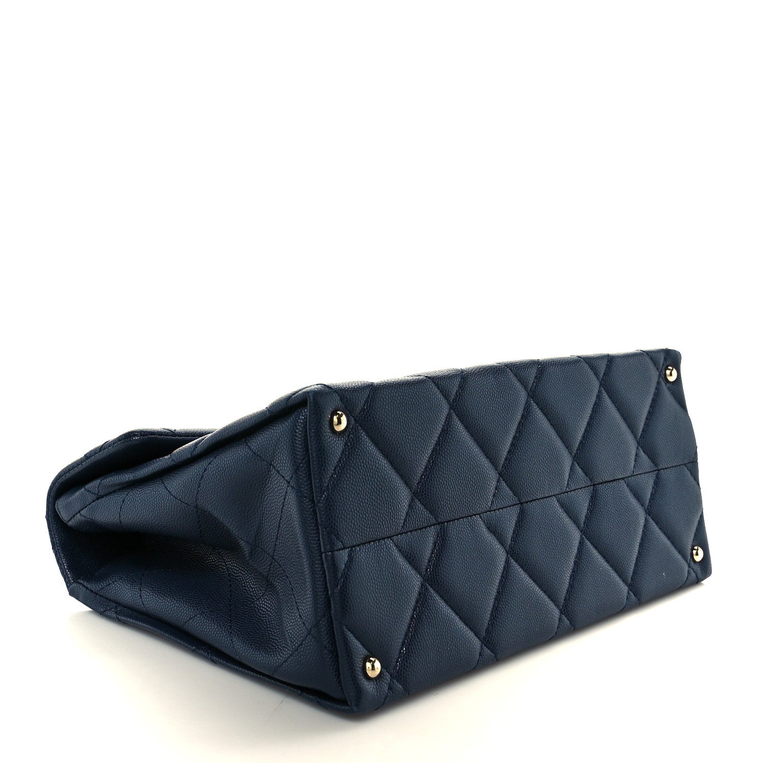 Chanel Caviar Quilted Retro Twist Top Handle Flap Navy 4 of 11