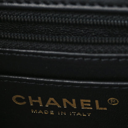 Chanel Lambskin Quilted Mini Top Handle Rectangular Flap Black 6 of 10