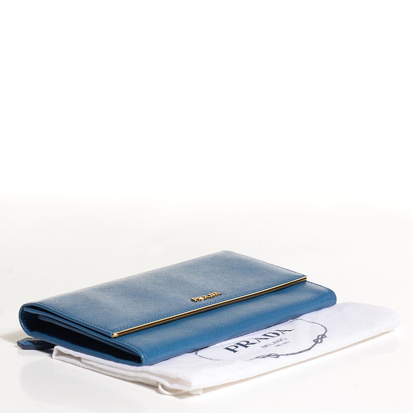 Saffiano Metal Clutch Cobalto