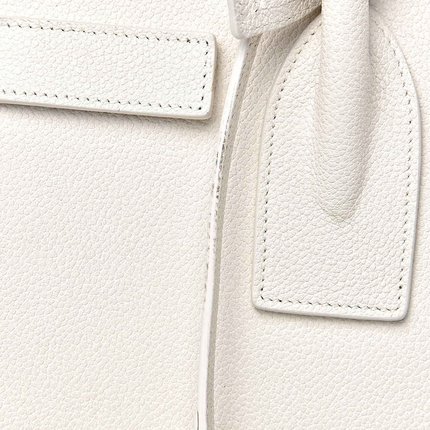 Grained Calfskin Small Sac De Jour Dove White