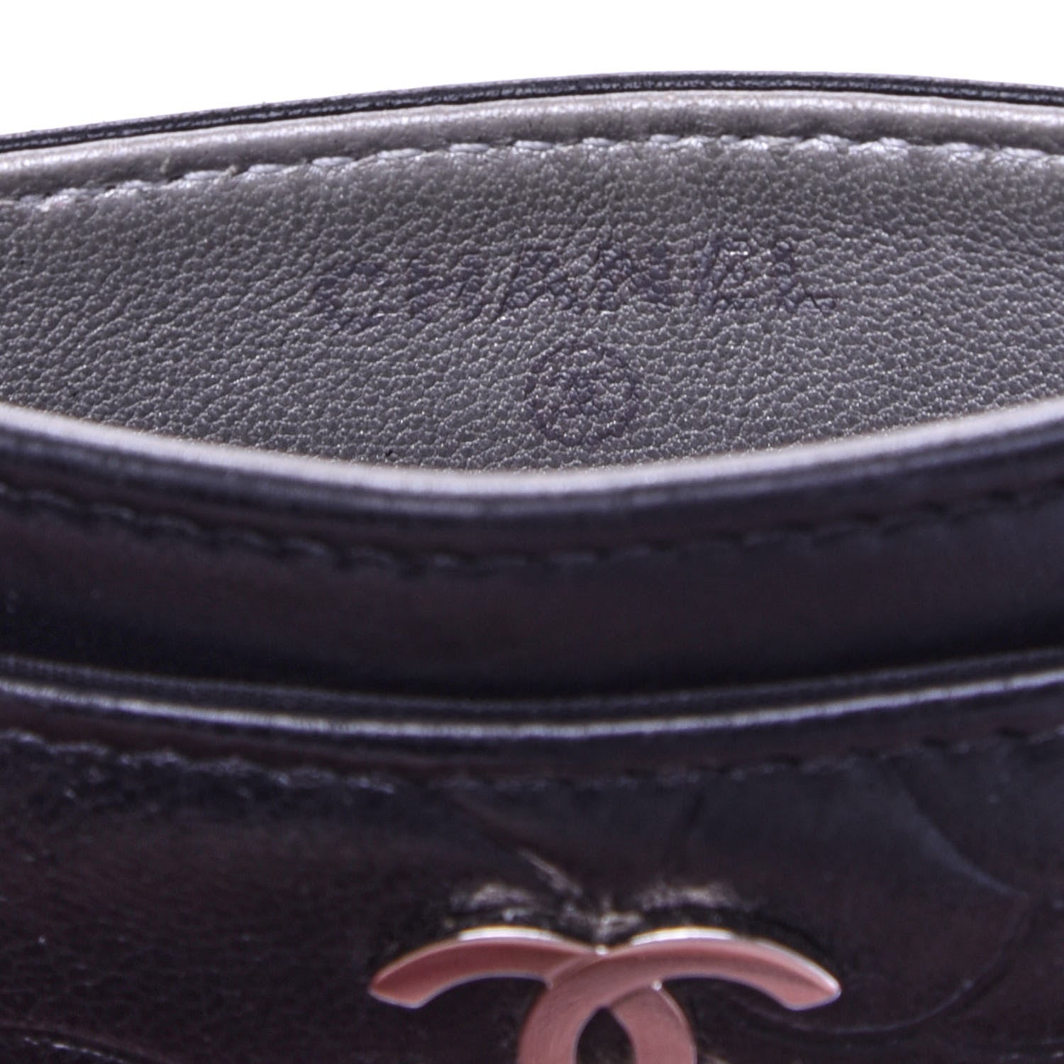 Chanel Lambskin Camellia Embossed Card Holder Black 6 of 8