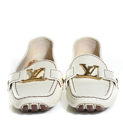 Louis Vuitton Grained Calfskin Oxford Loafers 36.5 6.5 White 2 of 8