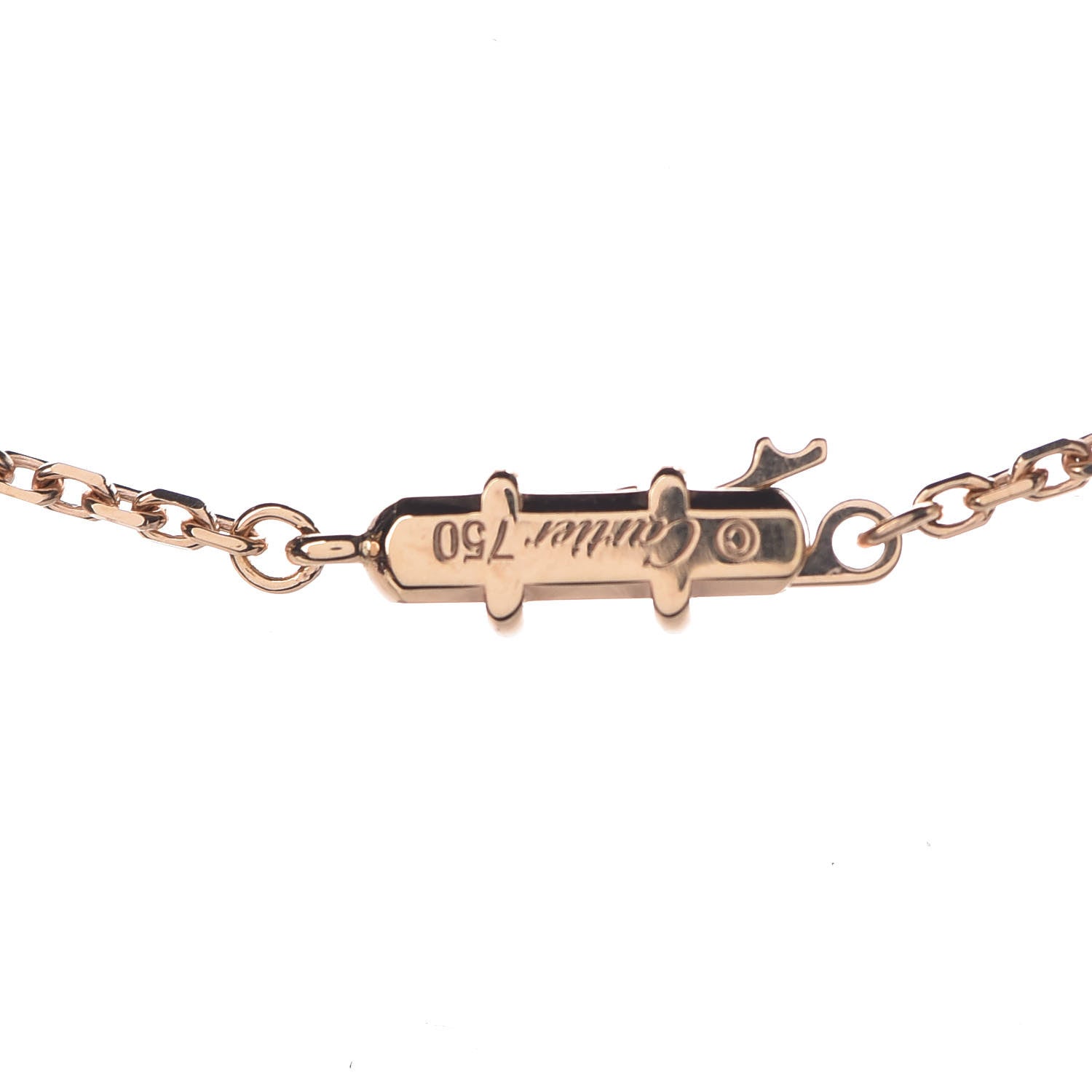 Cartier 18K Yellow Gold Pink Sapphire Hearts and Symbols Pave Necklace 6 of 7