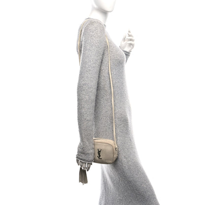 Saint Laurent Snakeskin Monogram Blogger Bag Light Cream 2 of 12