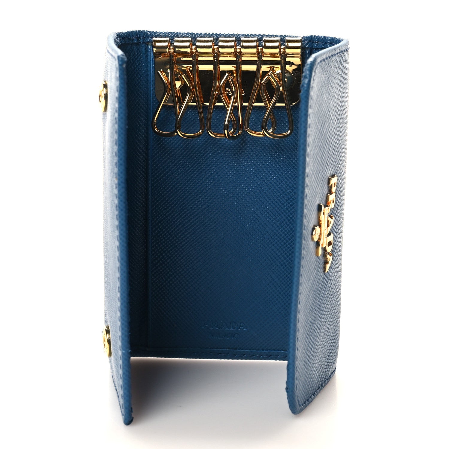 Prada Saffiano Fiocco 6 Key Holder Cobalto 5 of 7