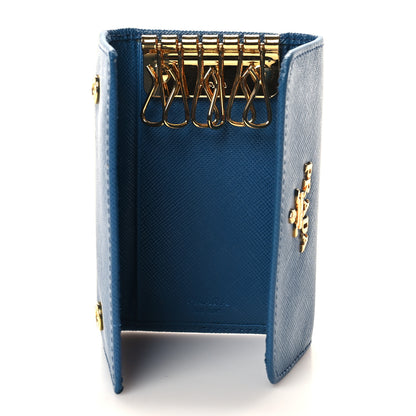 Prada Saffiano Fiocco 6 Key Holder Cobalto 5 of 7