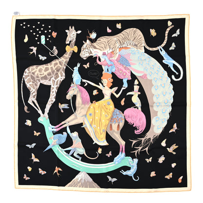 Hermes Silk Story Scarf 90 Marron Black Jaune Multicolor 1 of 4