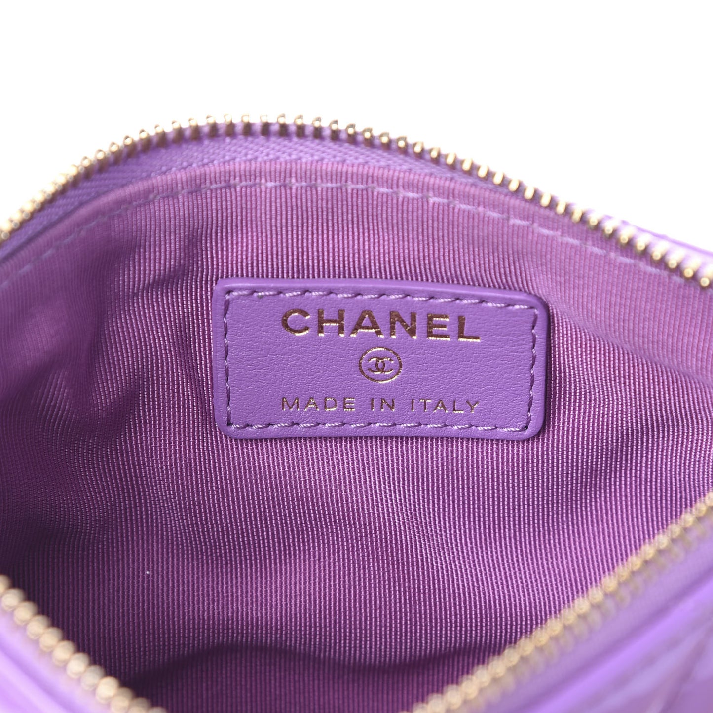 Patent Quilted Small Cosmetic Case Purple