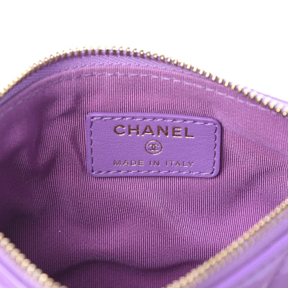 Chanel Patent Quilted Small Cosmetic Case Purple 5 of 7