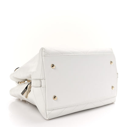 Chanel Calfskin Stitched Large Chevron Chic Shopping Bag White 4 of 12