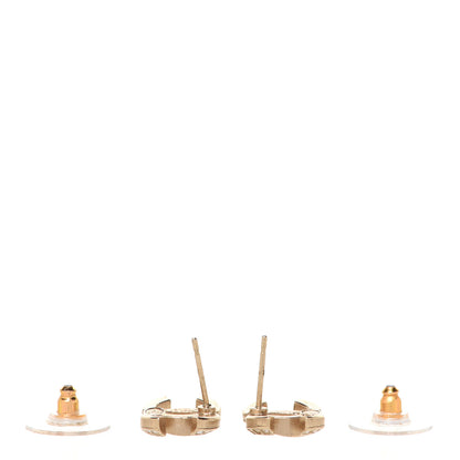 Chanel Crystal Textured CC Earrings Gold 3 of 5