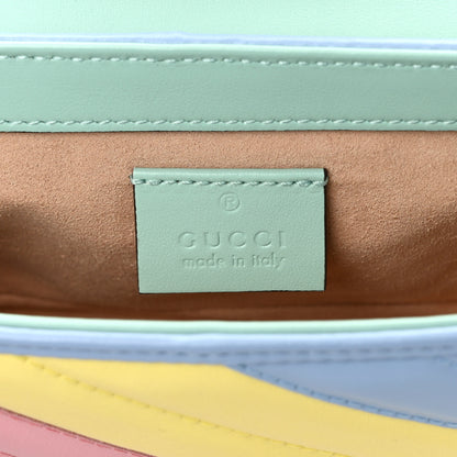 Gucci Calfskin Matelasse Diagonal Super Mini GG Marmont Shoulder Bag Multicolor Pastel 6 of 11