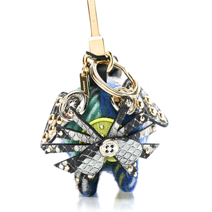 Burberry Wool Cashmere Studded Trevor The Scottie Dog Bag Charm Green Multicolor 4 of 4