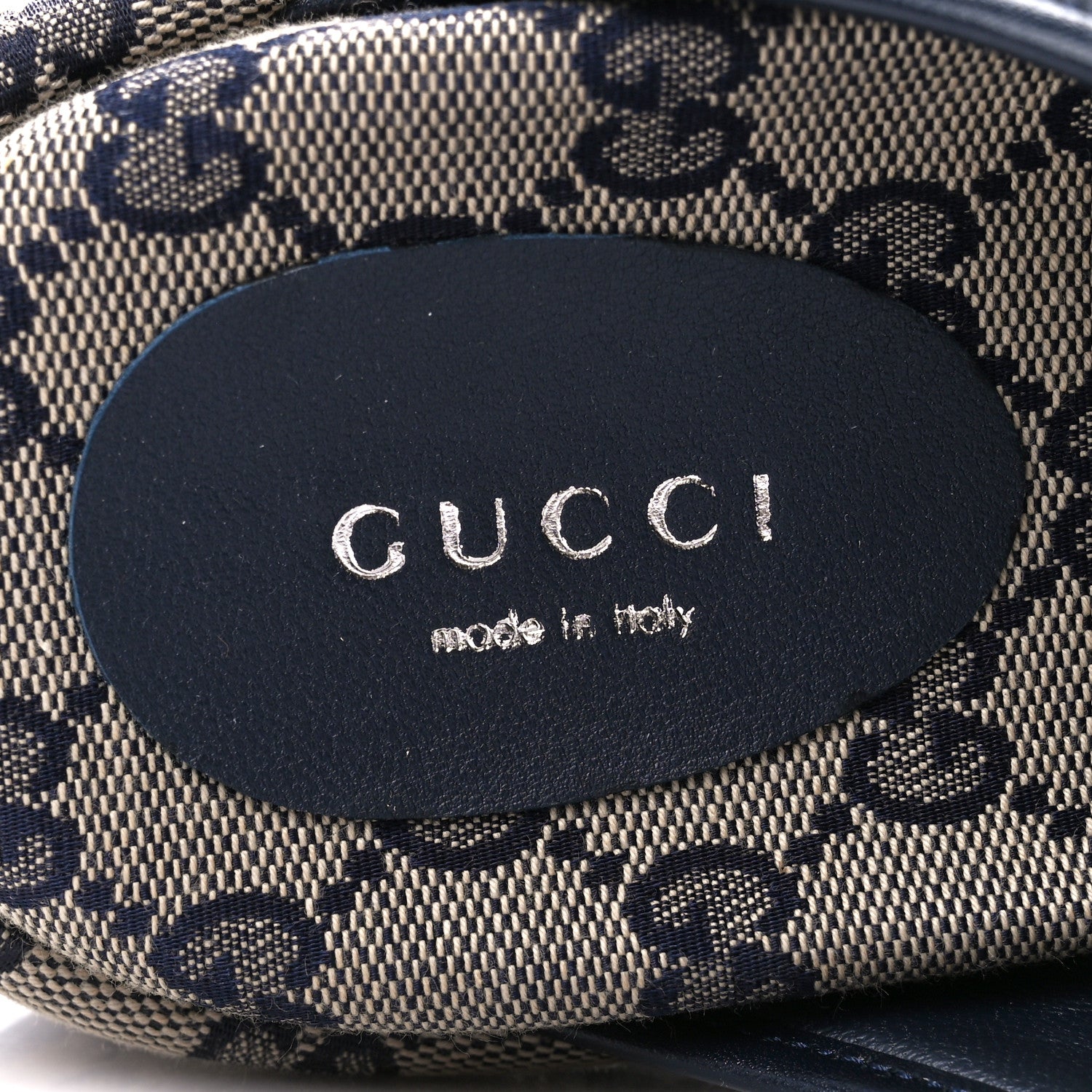 Gucci Monogram Criss Cross Platform Slide Sandals 37 Beige Blue 8 of 10