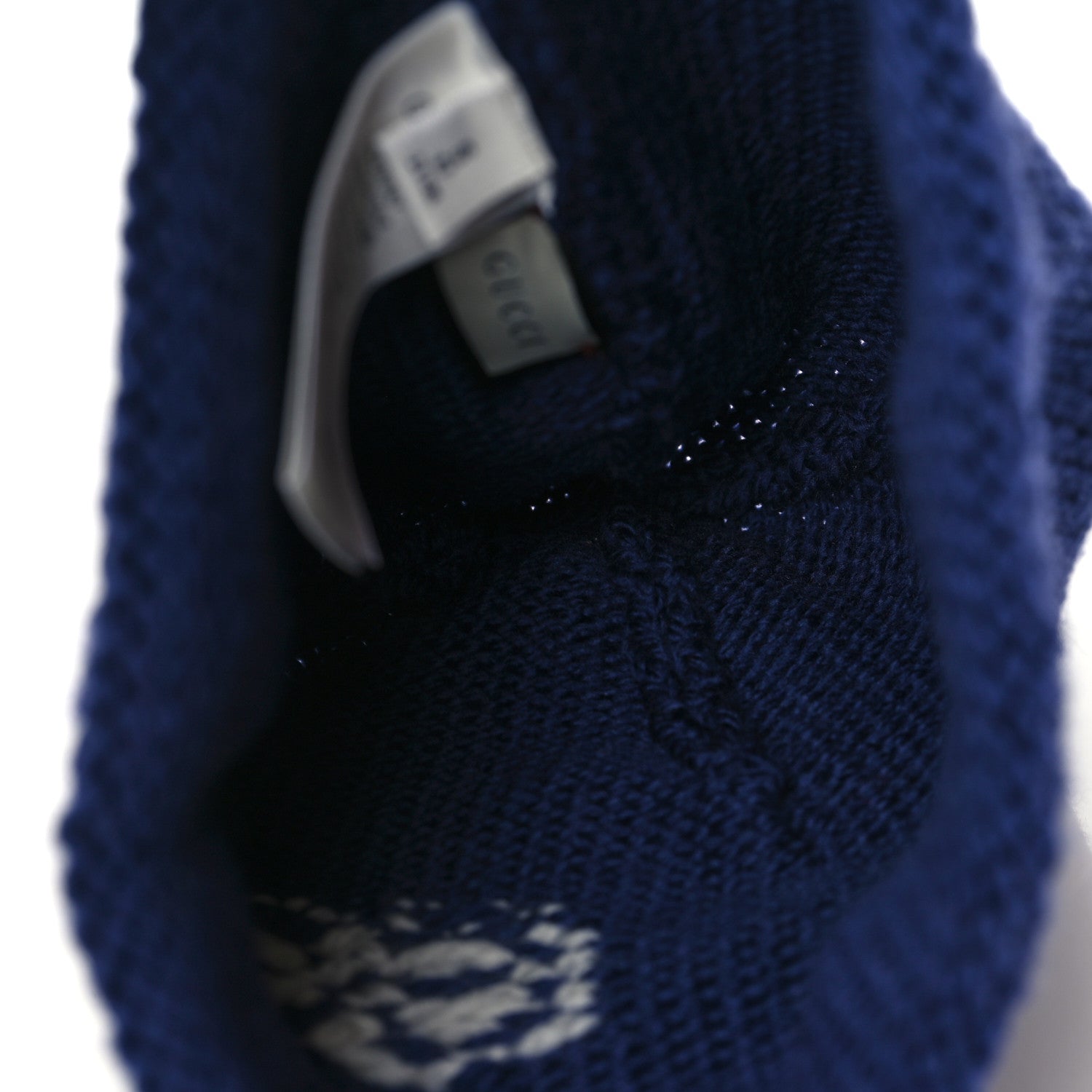 Gucci Wool Knit GG Plain Cap Tricot Beanie Hat S Blue 3 of 5