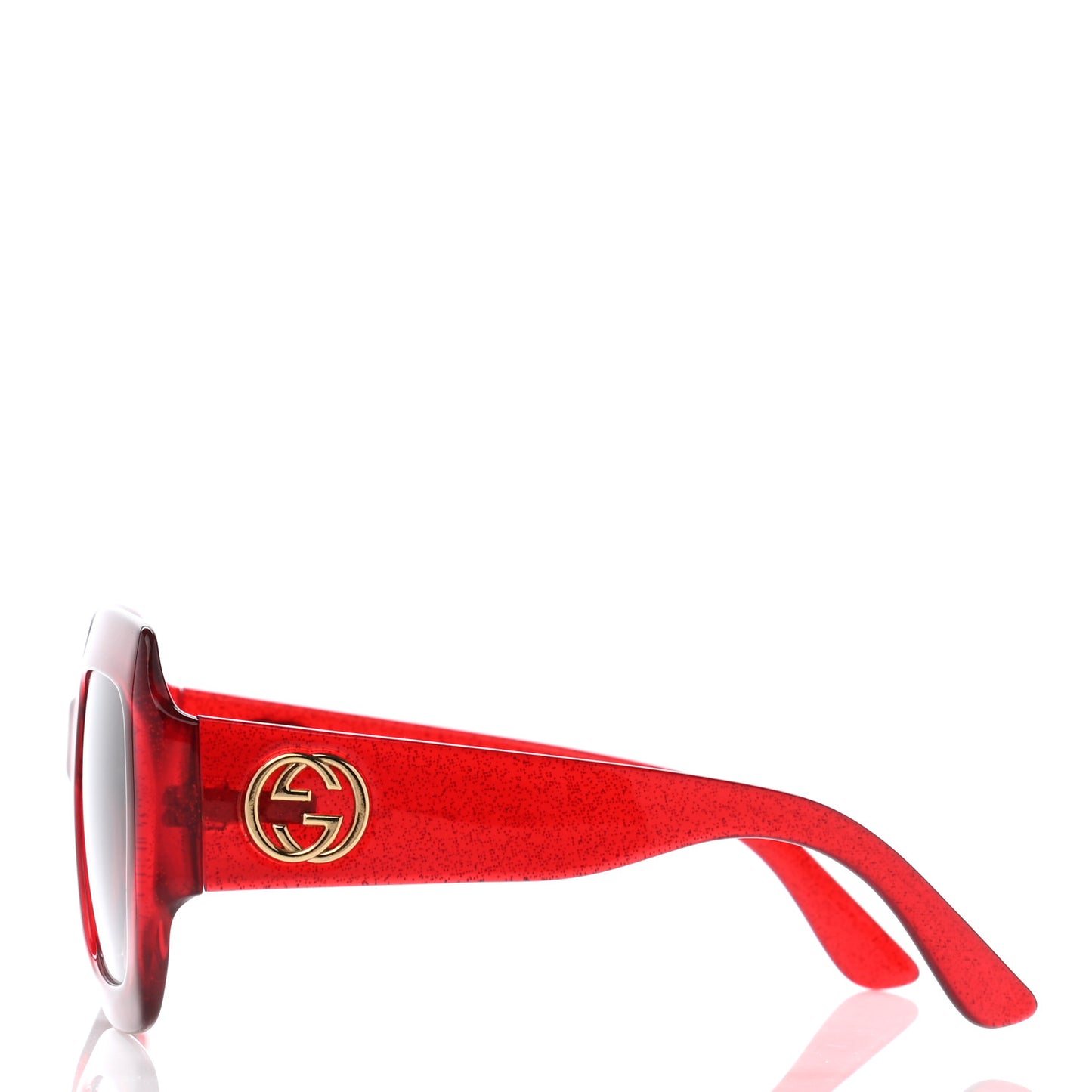 Acetate Square Frame Sunglasses GG0053S Glitter Red