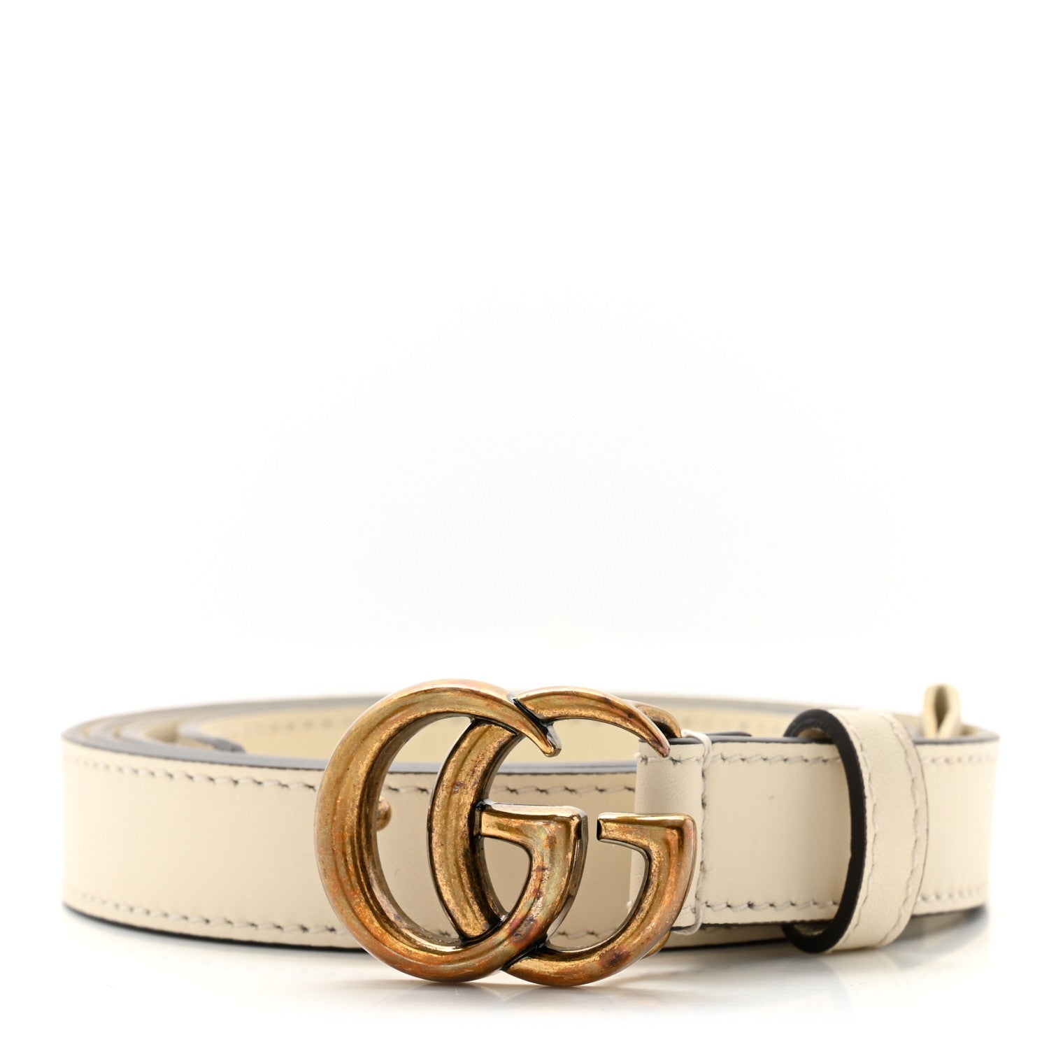 Gucci Calfskin Double G 20mm Belt 105 42 Mystic White 1 of 5