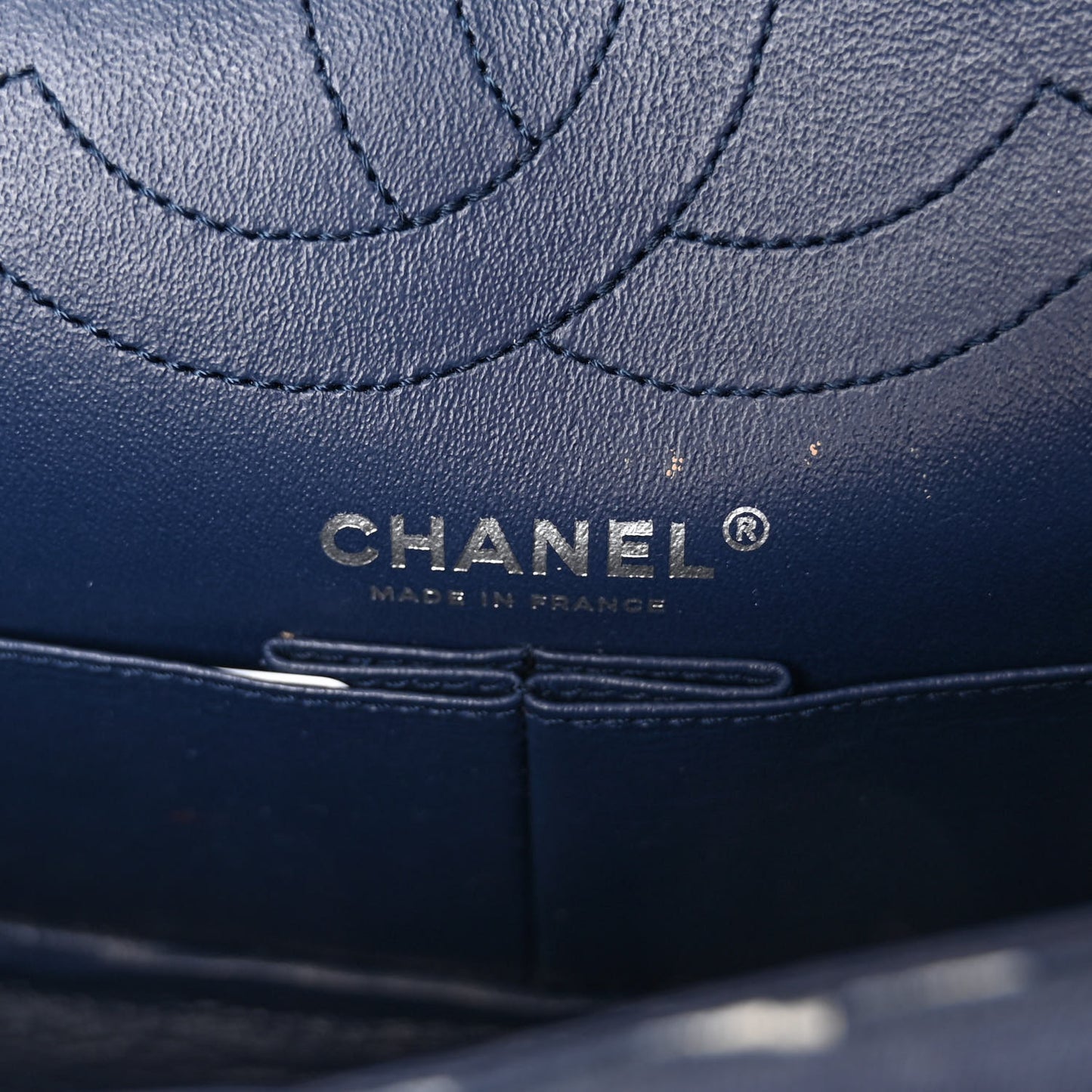 Jersey Quilted Camellia 2.55 Reissue 225 Flap Navy Blue