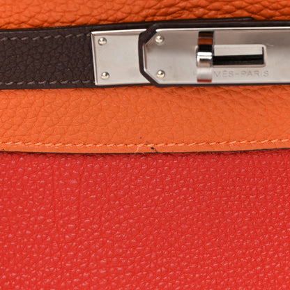 Hermes Togo Tri-Color Kelly Retourne 35 Vermillion Orange Ebene 14 of 16
