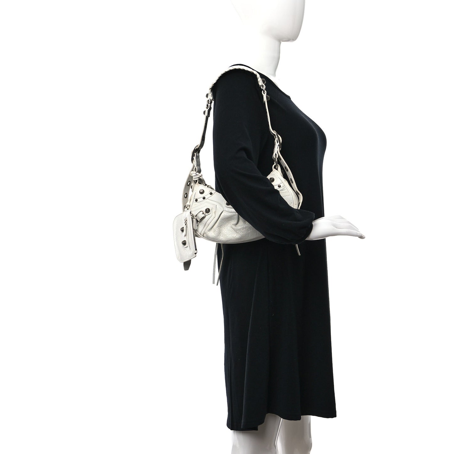 Agneau Arena Le Cagole Shoulder Bag XS Optic White