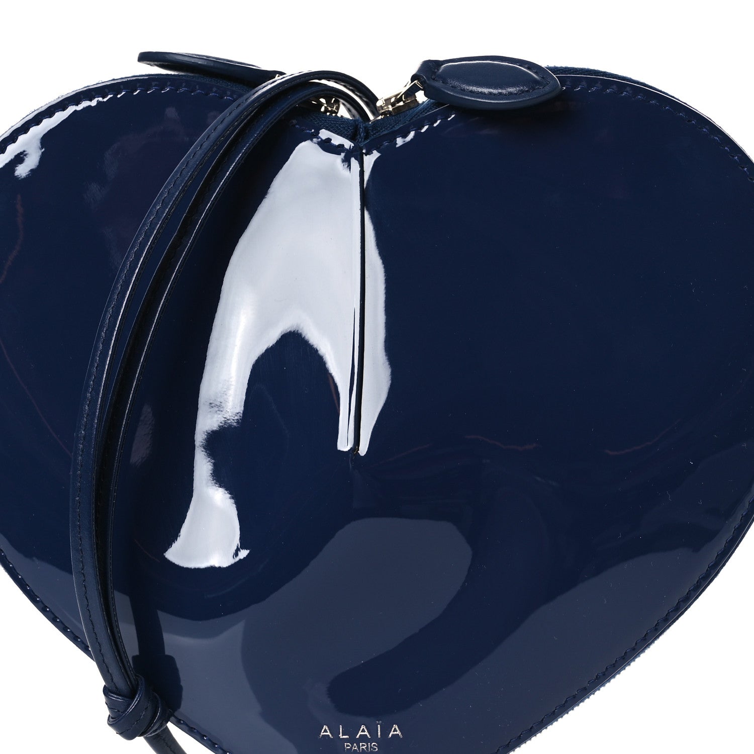 Alaia Patent Calfskin Le Coeur Bag Navy 19 of 34
