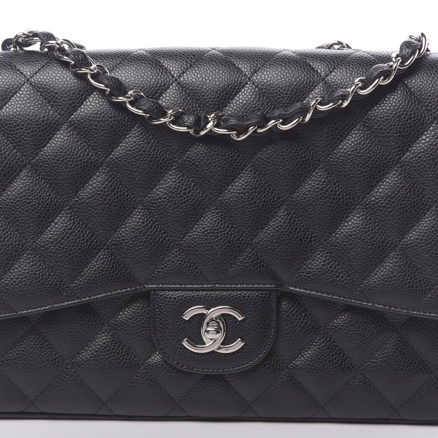 Caviar Quilted Jumbo Single Flap Black