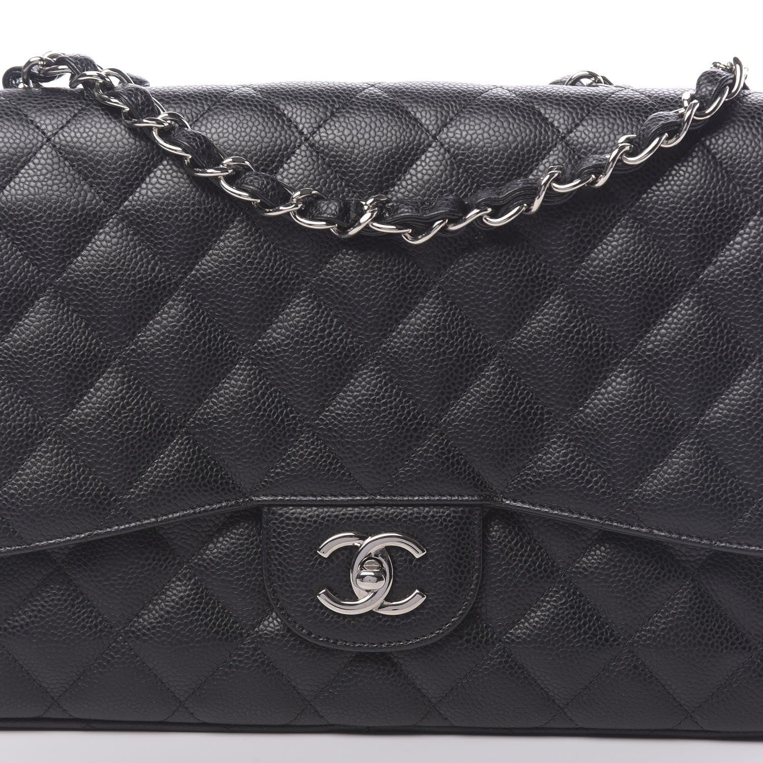 Chanel Caviar Quilted Jumbo Single Flap Black 10 of 11