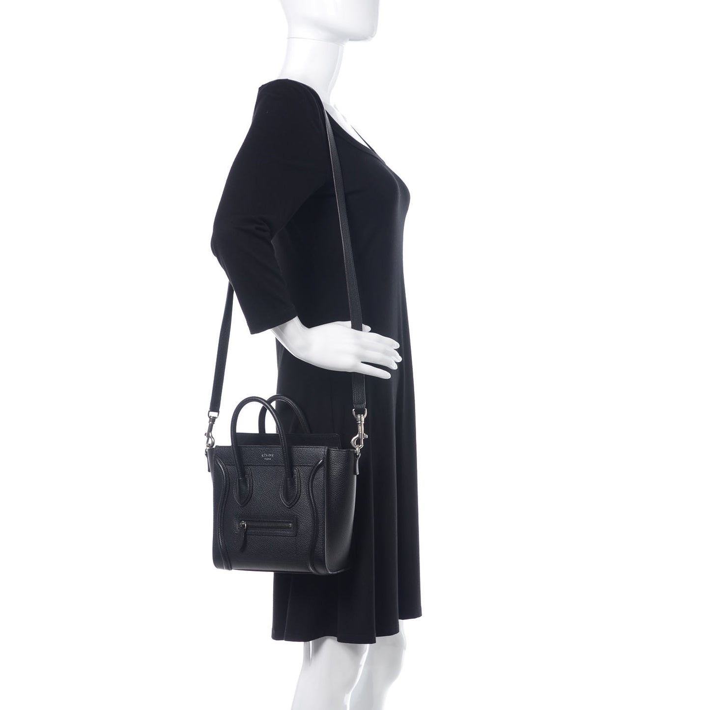 Drummed Calfskin Nano Luggage Black