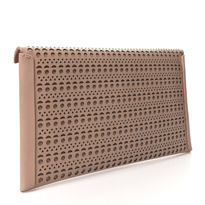 Alaia Calfskin Laser Cut Clutch Sable 3 of 10