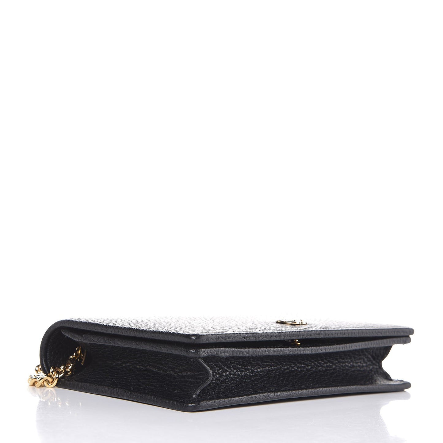 Calfskin Mini GG Marmont Chain Wallet Black