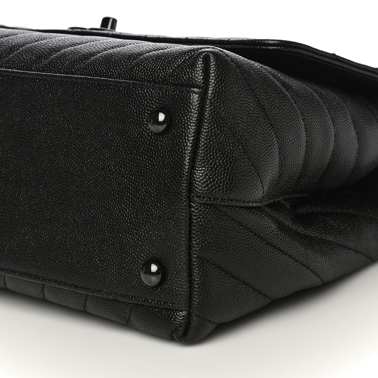 Chanel Caviar Chevron Quilted Small Coco Handle Flap So Black 10 of 10
