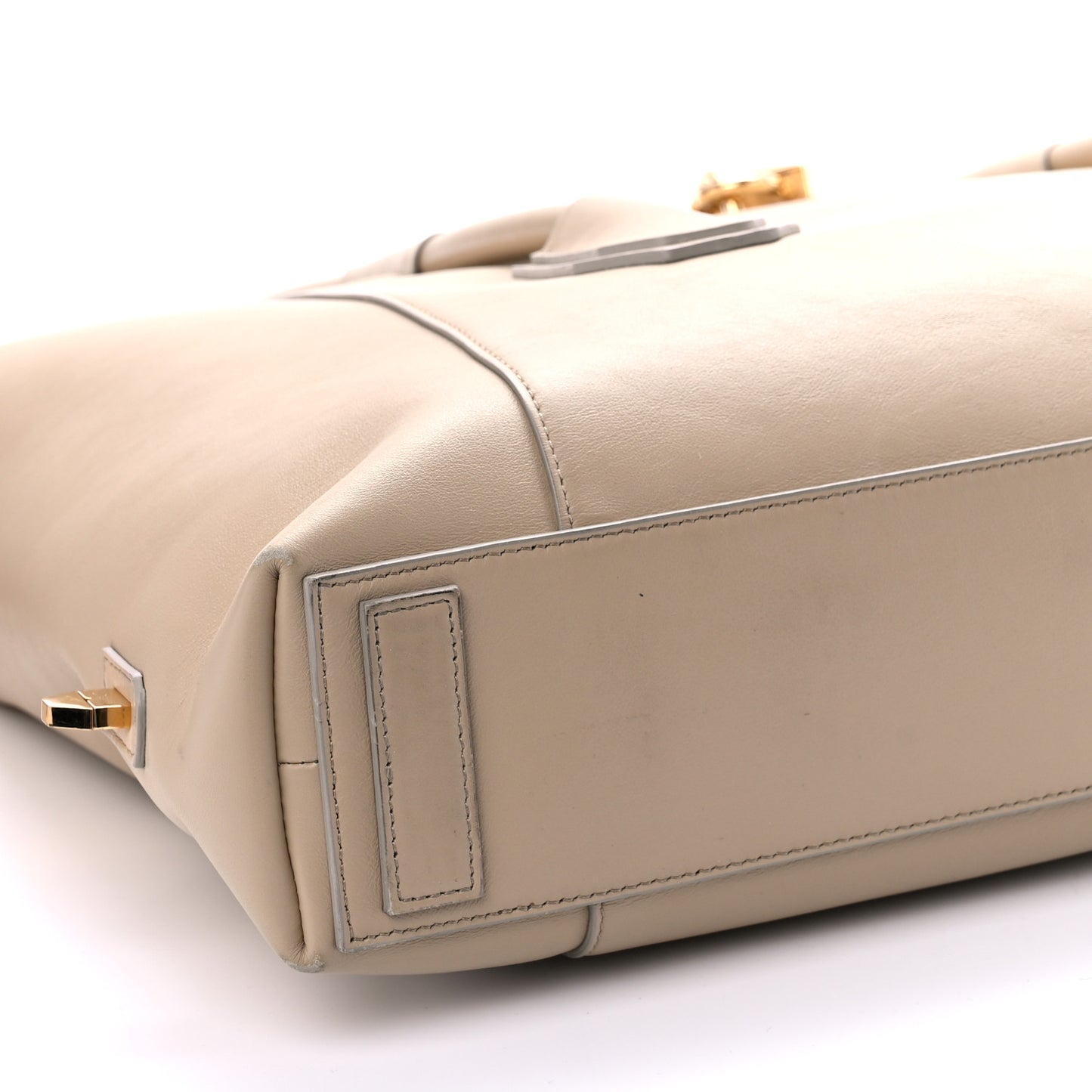 Smooth Calfskin Medium Antigona Lock Duffle Bag Beige