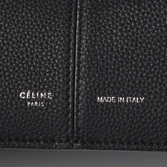 Baby Grained Calfskin Small Tri-Fold Bag Black