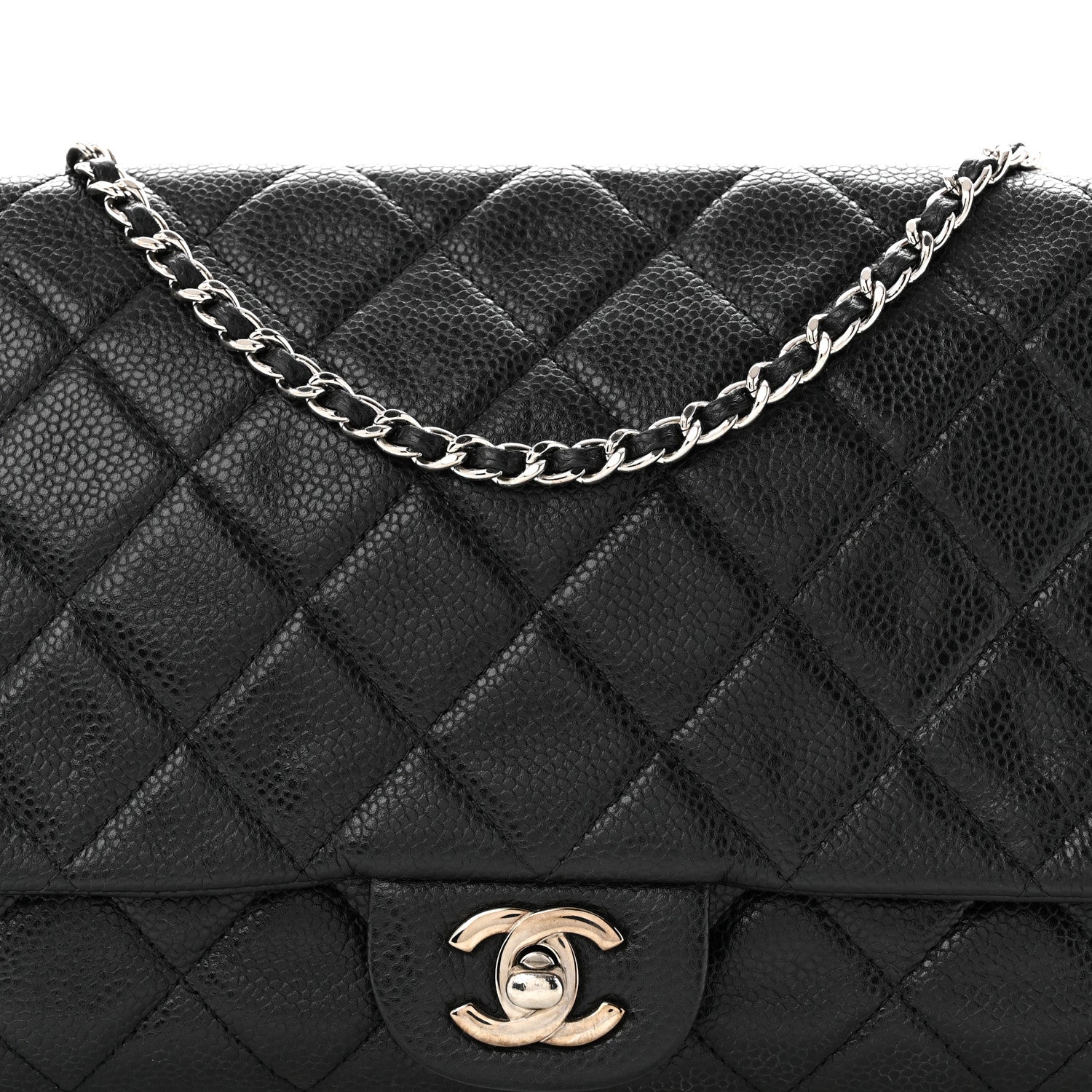 Chanel Caviar Quilted Clutch With Chain Flap Black 8 of 10