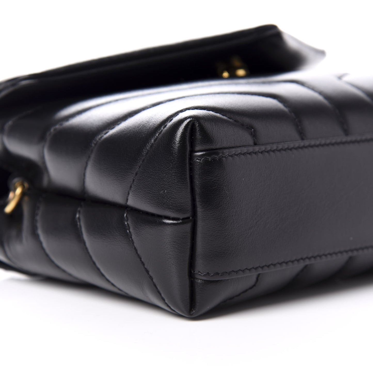 Calfskin Y Quilted Monogram Toy Loulou Crossbody Bag Black