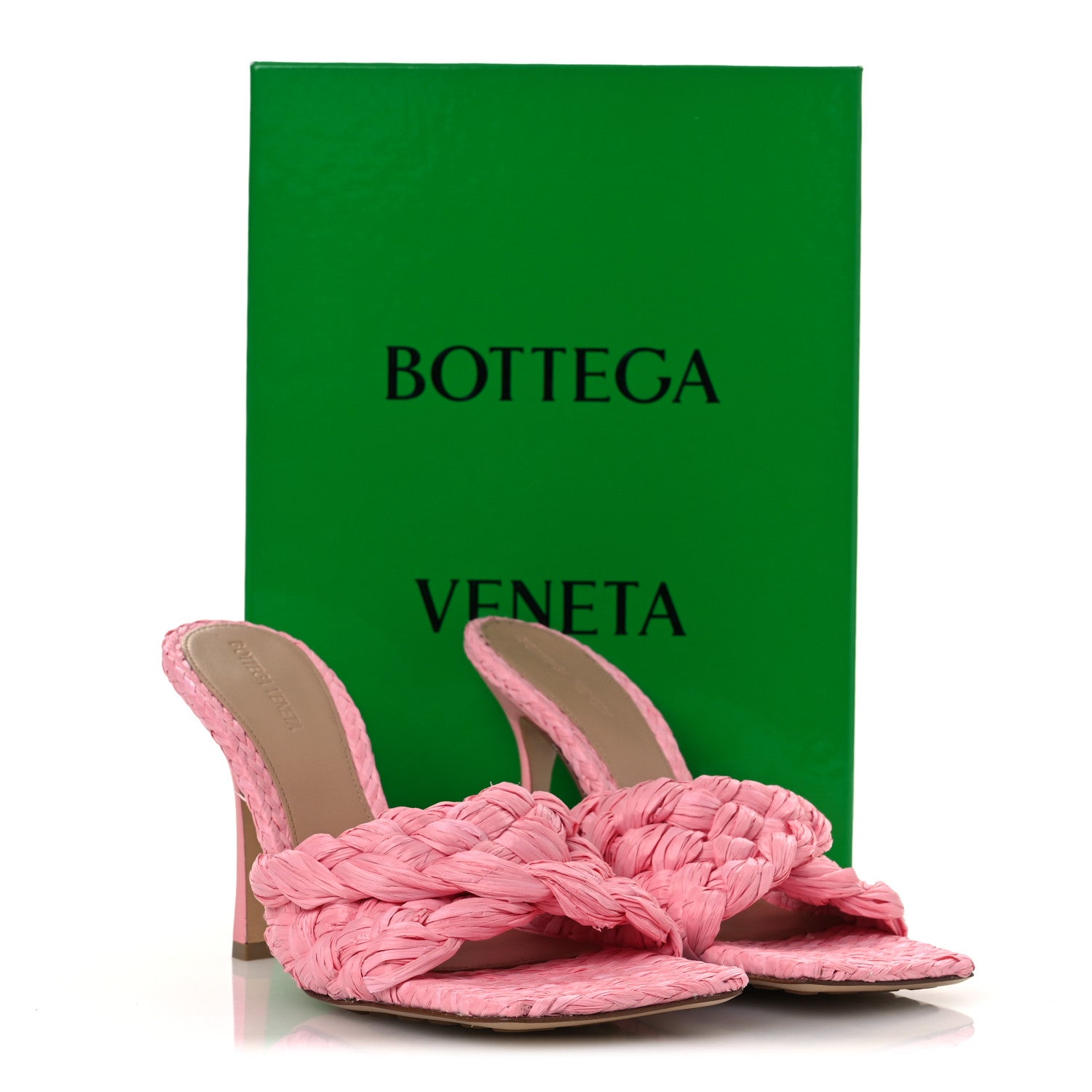 Bottega Veneta Raffia Twisted Intrecciato Stretch Mule Sandals 40.5 Blossom 12 of 12