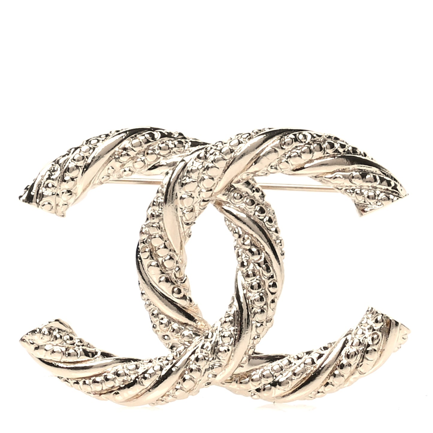 Metal CC Brooch Light Gold