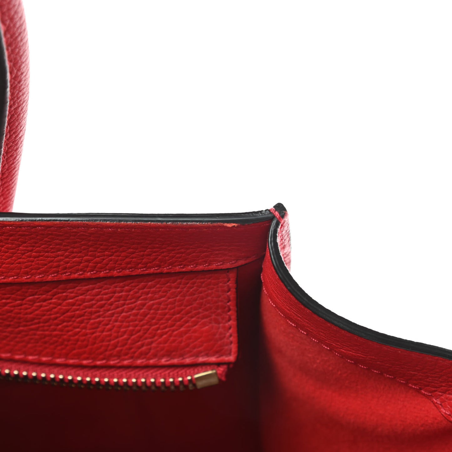 Drummed Calfskin Mini Luggage Coquelicot
