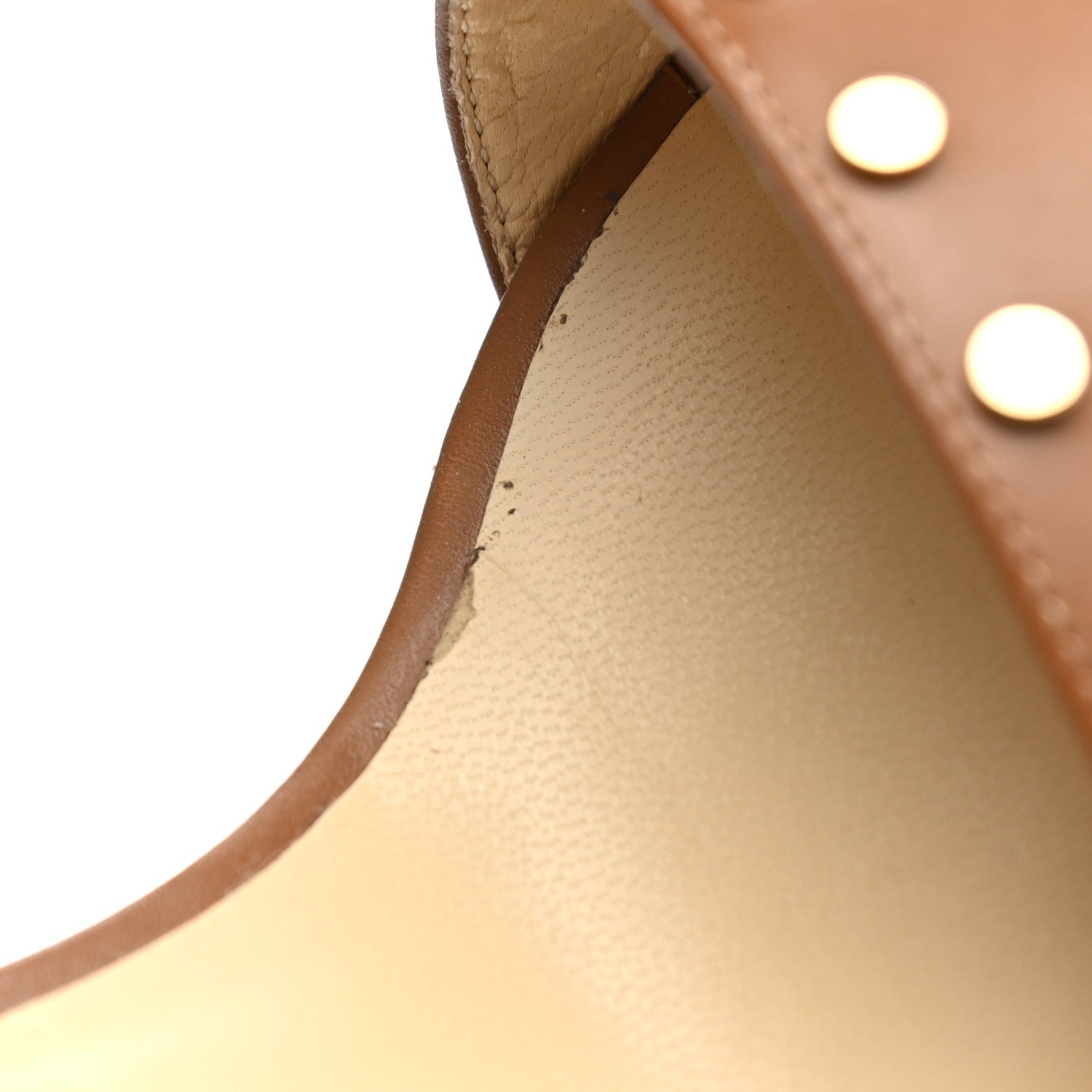 Jimmy Choo Shiny Calfskin Veto Studded Sandals 37.5 Brown 8 of 8