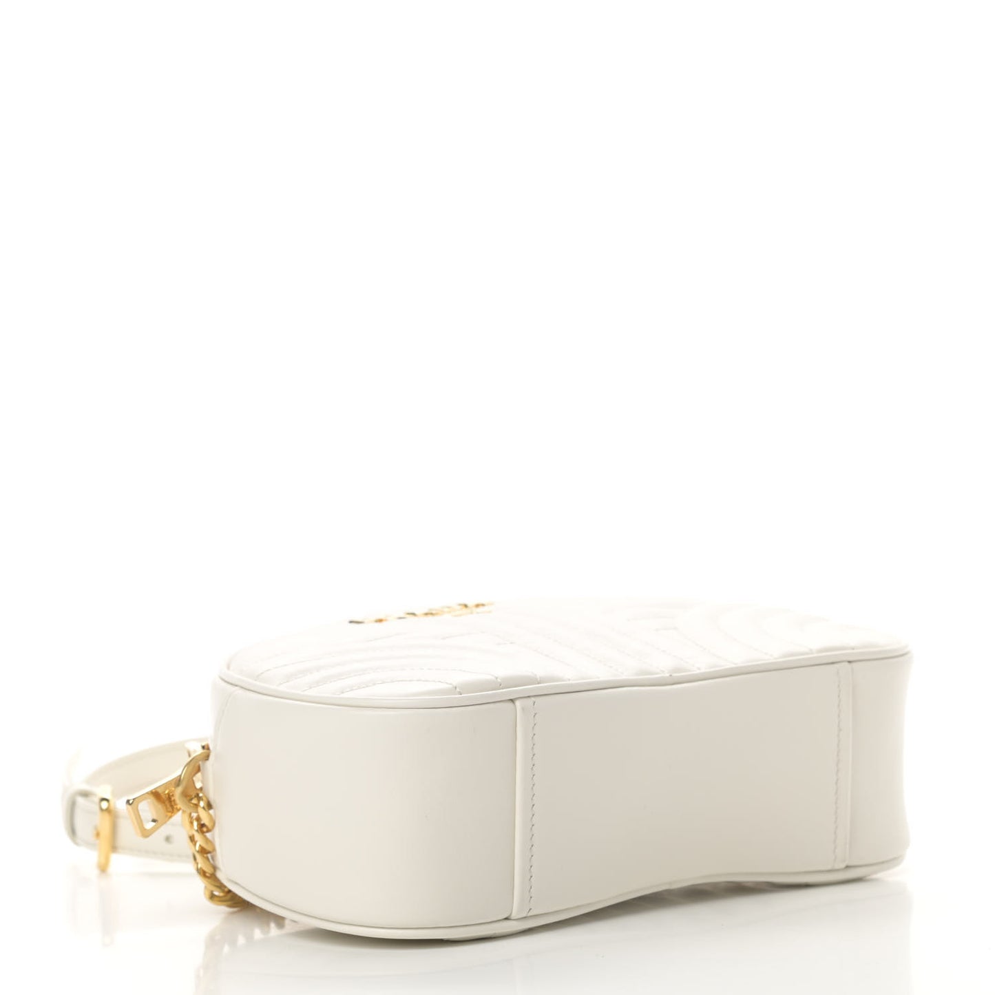 Soft Calfskin Impunture Diagramme Dome Crossbody Bag White
