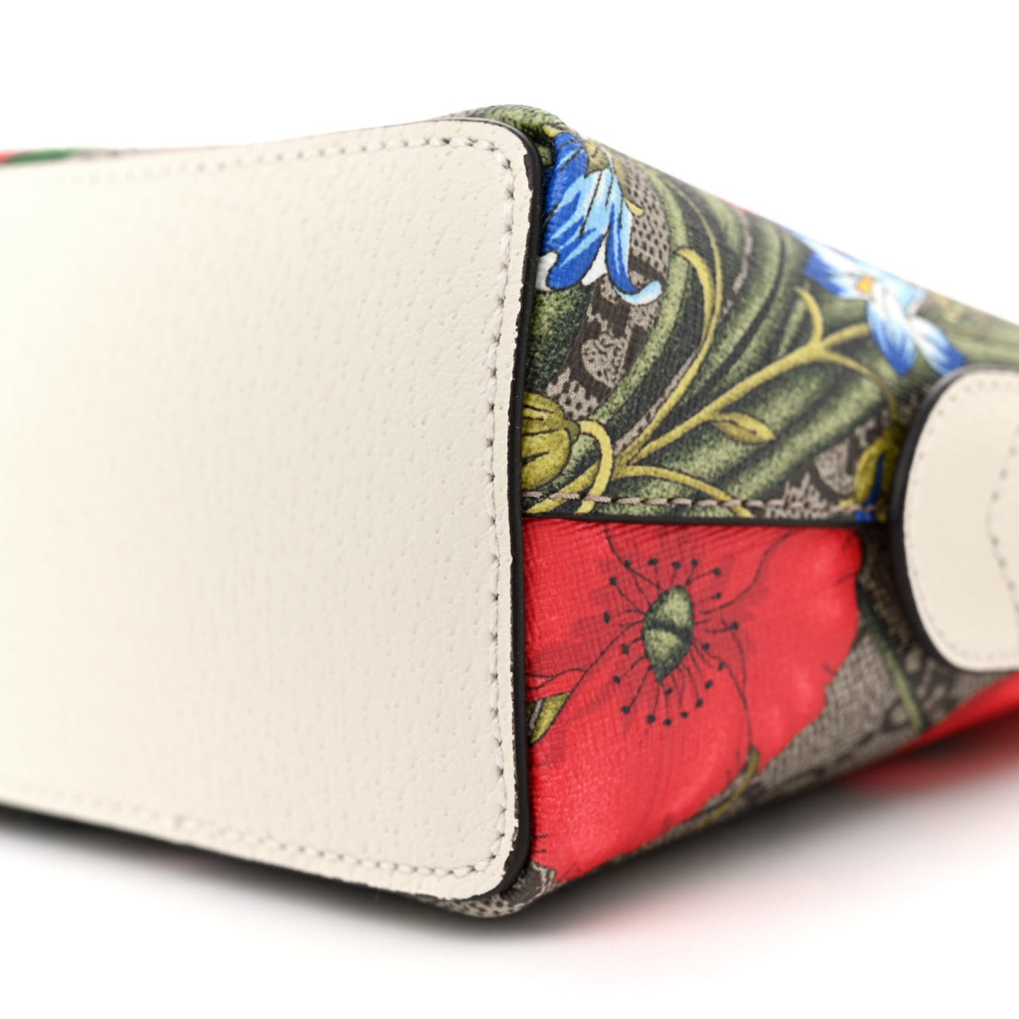 GG Supreme Monogram Flora Web GG Small Ophidia Dome Shoulder Bag White
