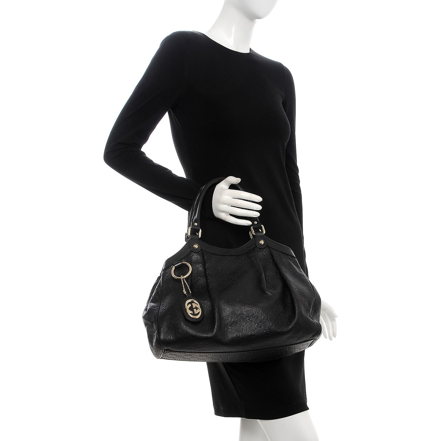 Guccissima Medium Sukey Tote Black