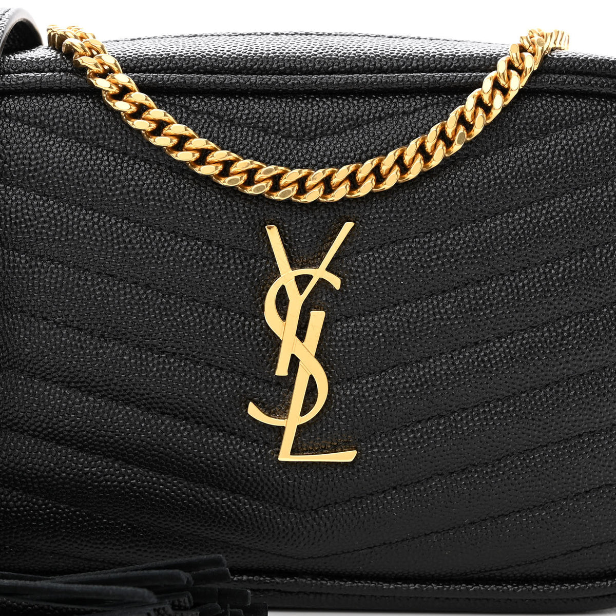 Saint Laurent Grain De Poudre Matelasse Monogram Mini Lou Camera Bag Black 8 of 10