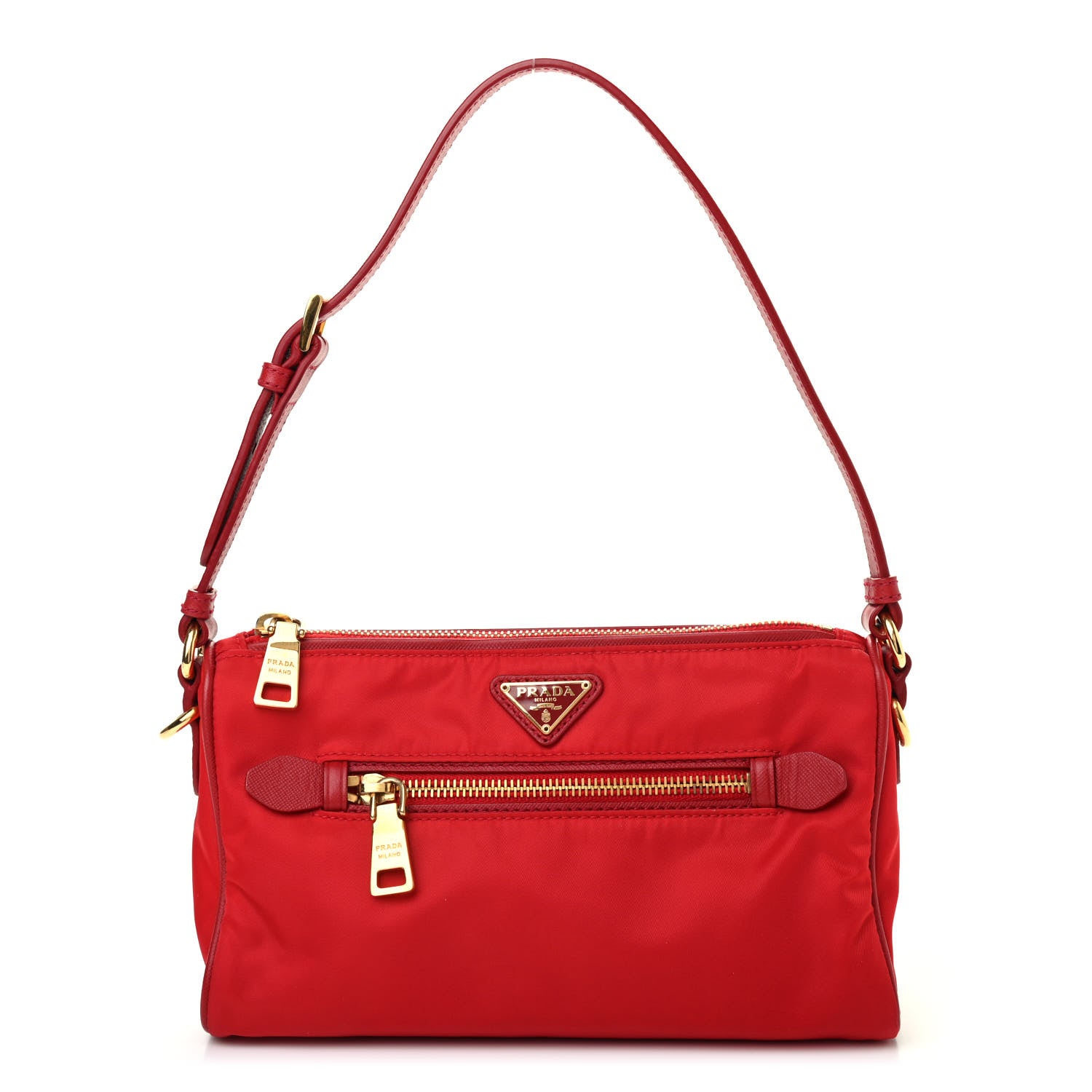 Prada Tessuto Nylon Small Shoulder Bag Rosso 1 of 14