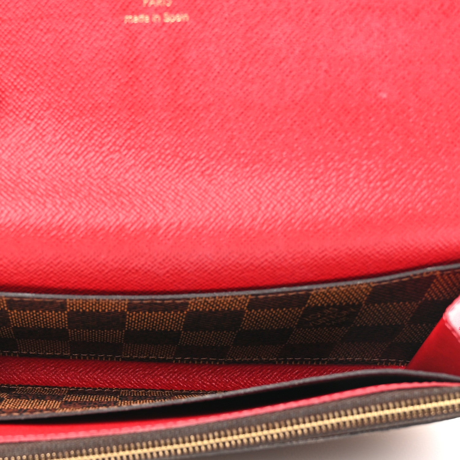 Louis Vuitton Damier Ebene Emilie Wallet Red 5 of 8