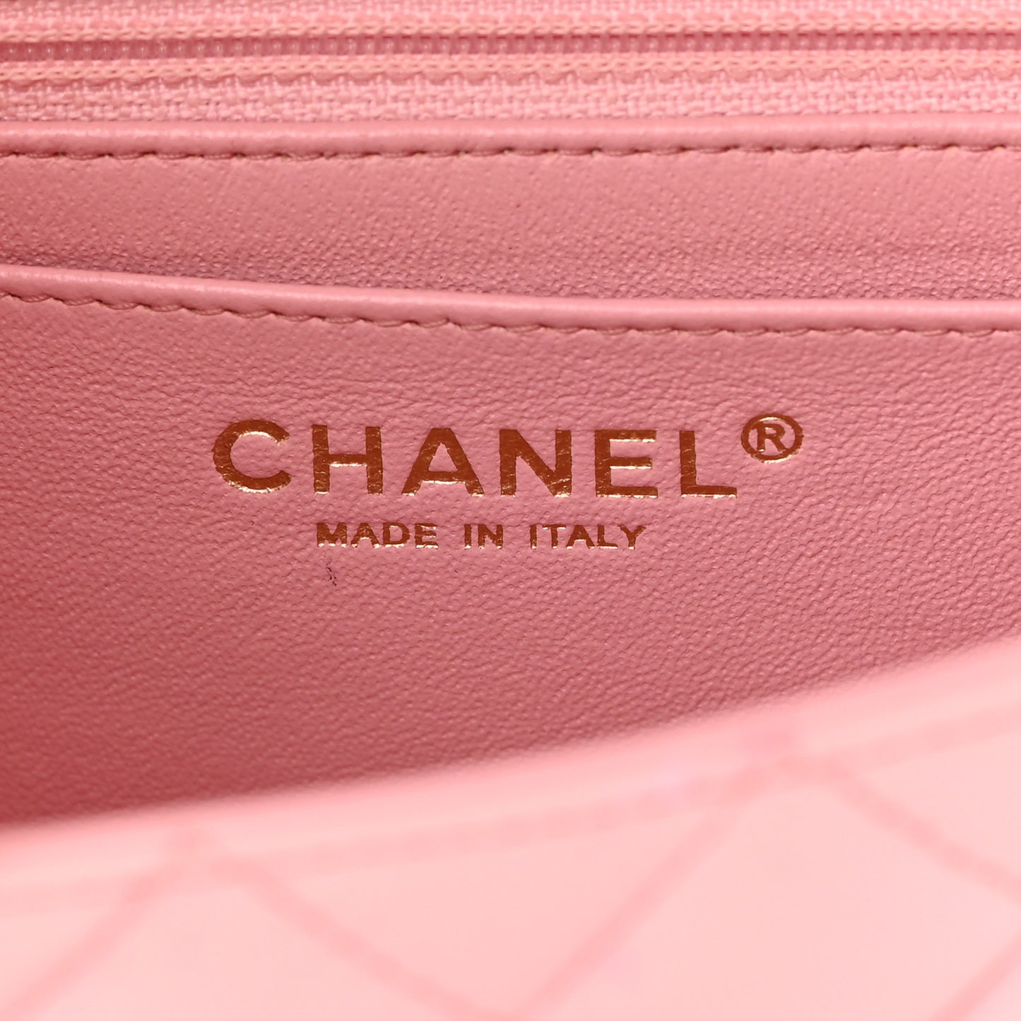 Lambskin Quilted Mini Rectangular Flap Pink