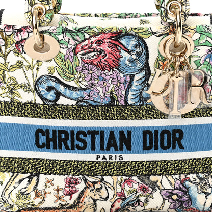 Christian Dior Canvas D-Constellation Embroidered Medium Lady D-Lite Latte Multicolor 7 of 10