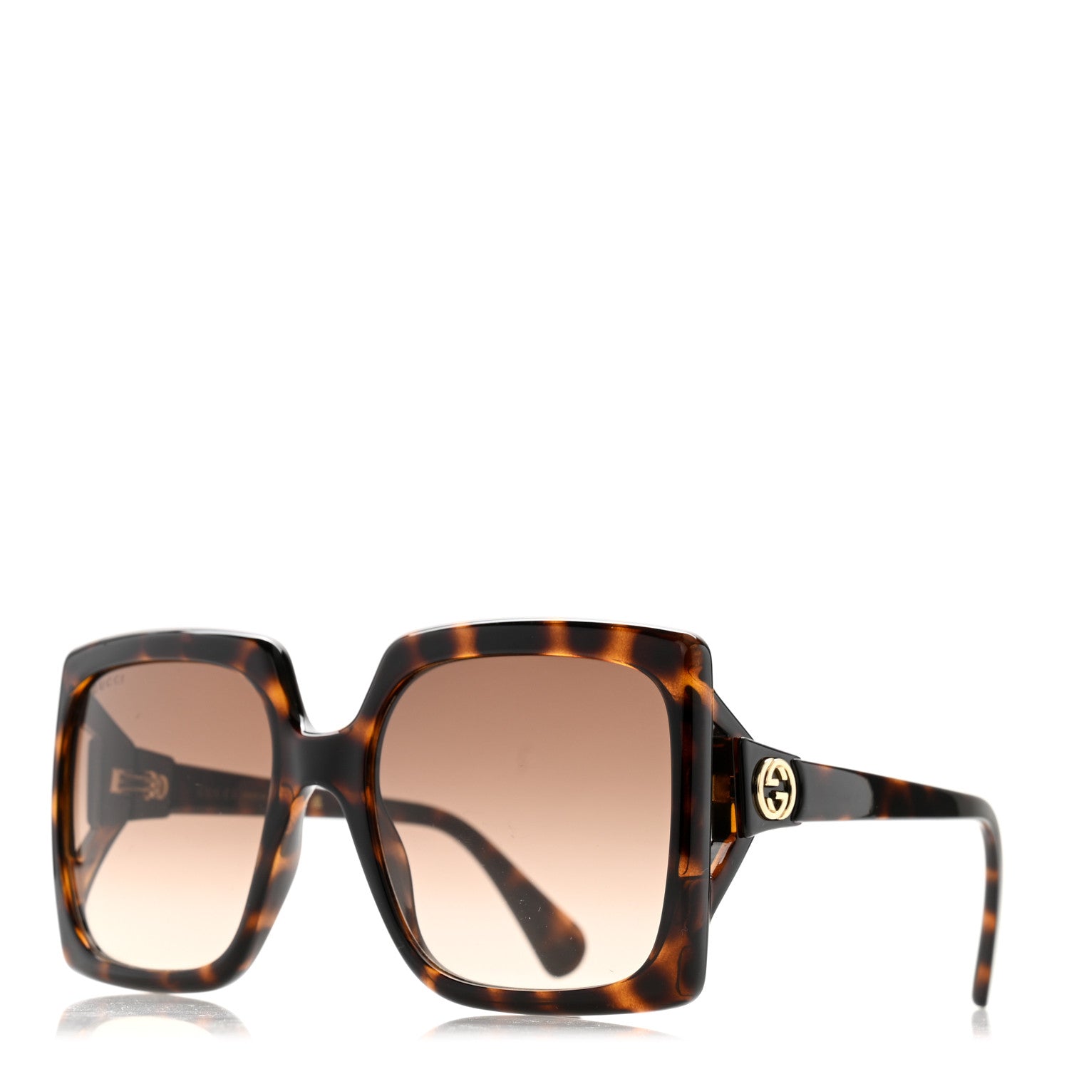 Gucci Acetate Square Frame Sunglasses GG0876S Tortoise 1 of 8