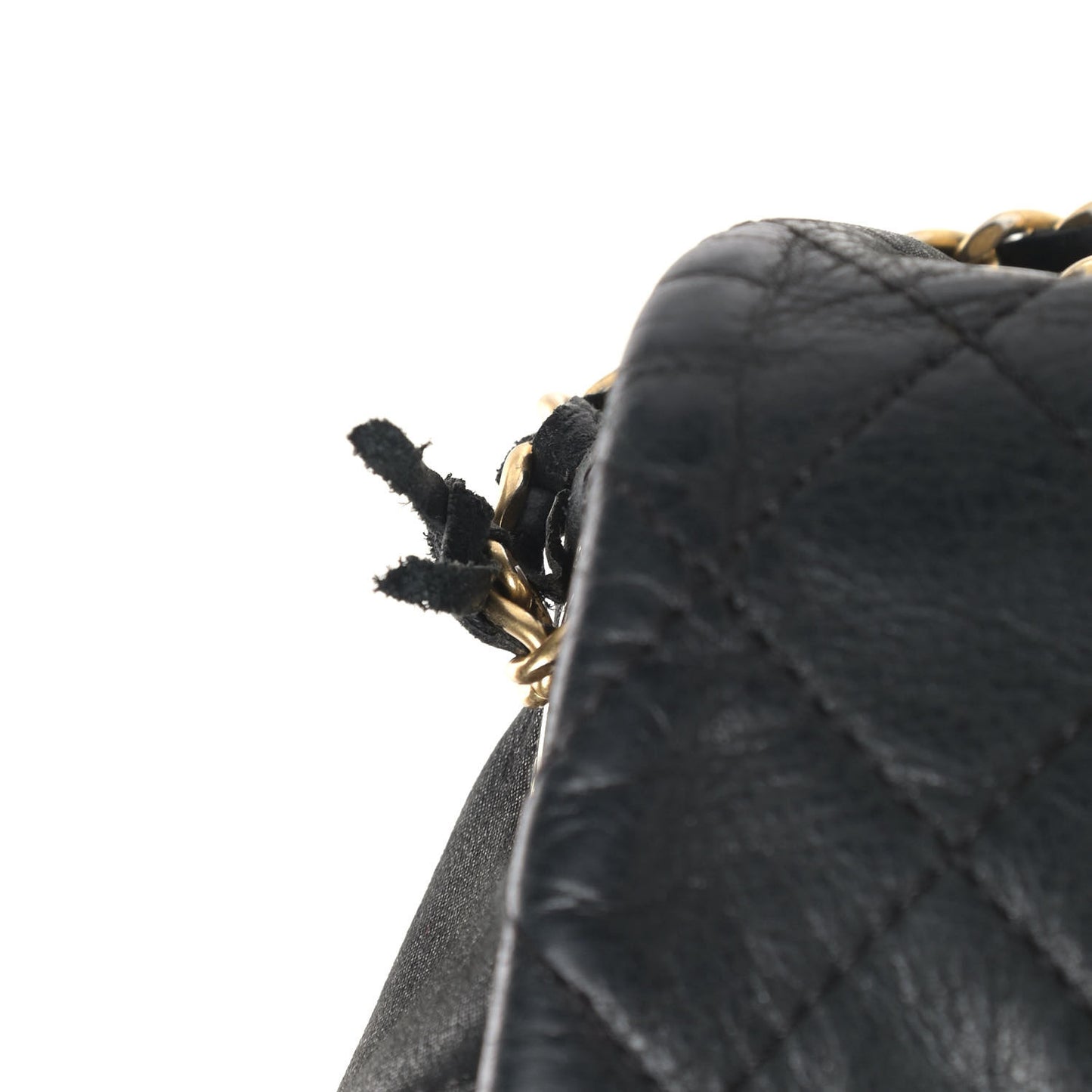 Iridescent Calfskin Quilted Small Chic Quilt Flap Black