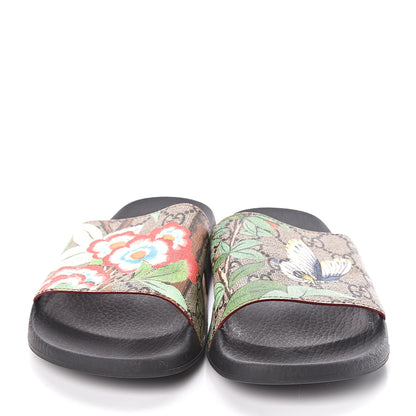 Gucci GG Supreme Monogram Tian Womens Slide Sandals 38 Beige Multicolor 2 of 6
